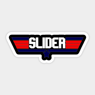 "Slider" 80's action movie design Sticker